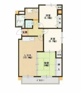 エルスト東住吉【3階】の間取り