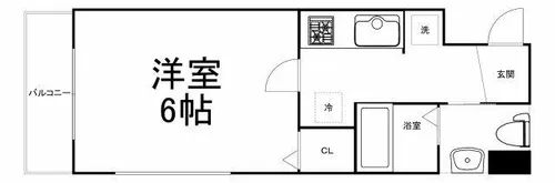 大阪府大阪市中央区松屋町住吉【マンション】の間取り