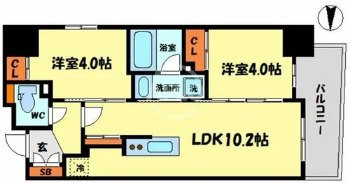 セレニテフラン野田阪神駅前【10階】の間取り