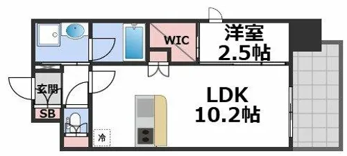 セレニテフラン谷町四丁目【3階】の間取り