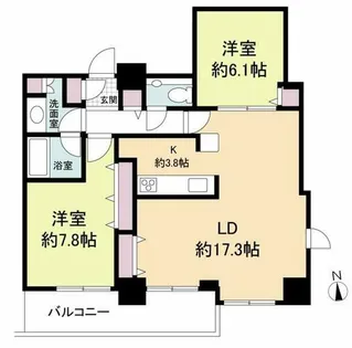 クロスレジデンス大阪新町【19階】の間取り