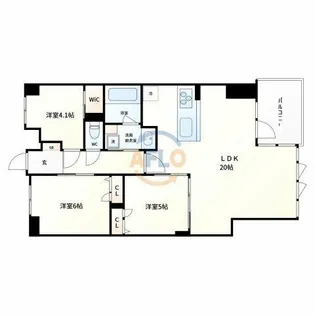 S-RESIDENCE谷町六丁目alo【6階】の間取り