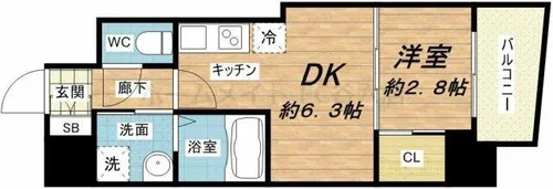セレニテ夕陽丘EST【5階】の間取り