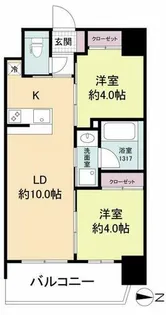 セレニテフラン新大阪【2階】の間取り