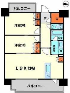 SK RESIDENCES SHINSAIBASHI【7階】の間取り