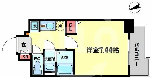 エスティライフ天王寺東【8階】の間取り