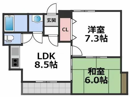 クイーンライフ巽【4階】の間取り