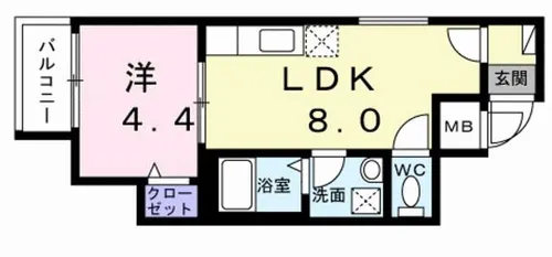 大阪府東大阪市岩田町3丁目【アパート】の間取り