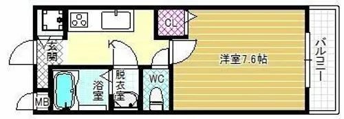 シエル金剛【1階】の間取り