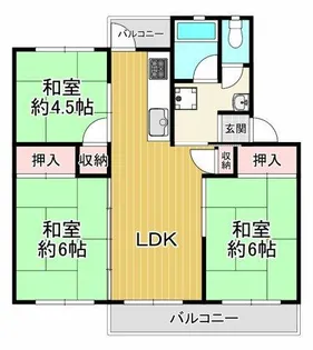 新金岡3丁壱番住宅【2階】の間取り