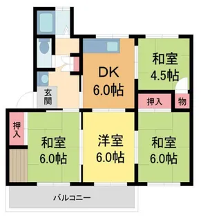 公社清和台住宅14号棟【107号室】の間取り