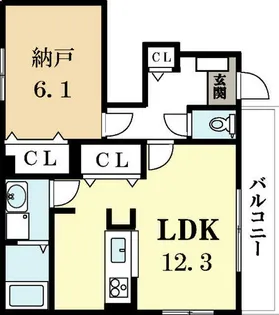 コルソアロッジオ【1階】の間取り