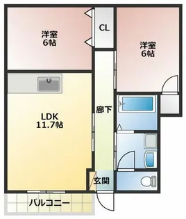 ベルバランセK参番館【1階】の間取り