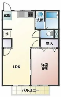 レスカール二本松【106号室】の間取り