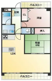春日グリーンフラッツ【3階】の間取り