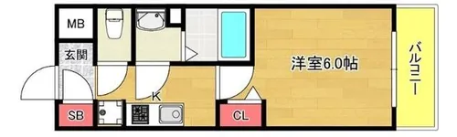 アドバンス大阪セレーノ【13階】の間取り