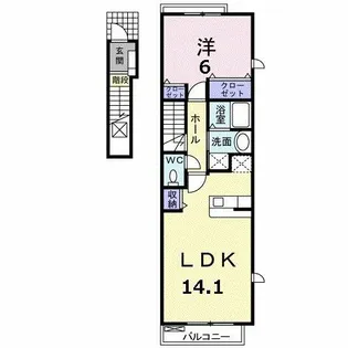カルムプロムナード【2階】の間取り