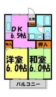 絹延ハイツ【2階】の間取り