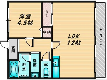 OMレジデンス八戸ノ里【6階】の間取り