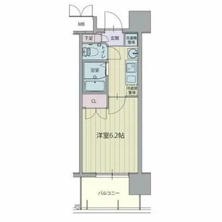パルティール城西【804号室】の間取り