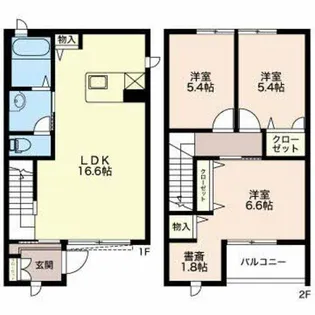 愛知県豊橋市中岩田2丁目【テラスハウス】の間取り