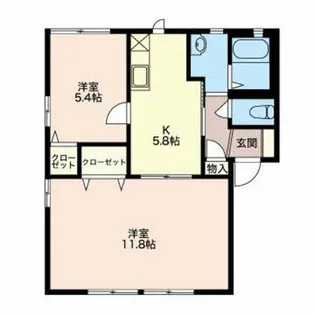 クレール東田B【1階】の間取り