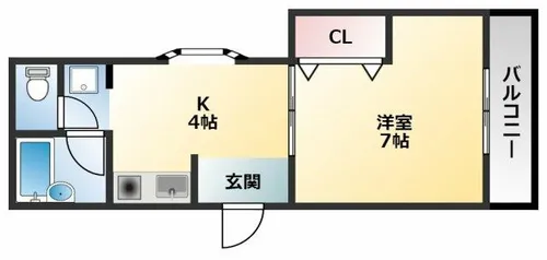 エステート高安A棟【A-3号室】の間取り