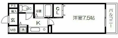 プレサンス中之島公園南【6階】の間取り