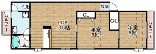 クリサン野田【1階】の間取り