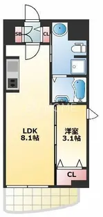 ラシーヌ日本橋【1205号室】の間取り