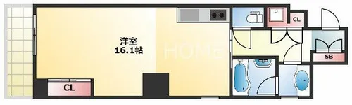 ボーベル南船場【1303号室】の間取り