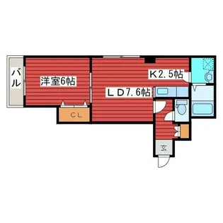 パルコートDEN月寒中央【306号室】の間取り