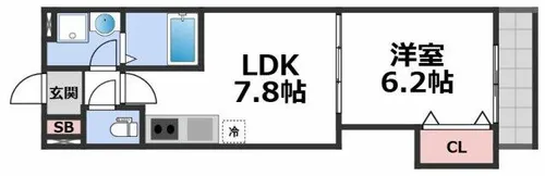 プロスパーコート長瀬【3階】の間取り