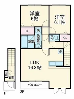 エリタージュ鶴見【2階】の間取り