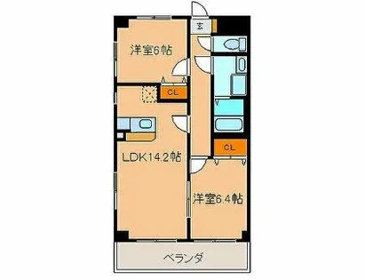 フレイア河原【3階】の間取り