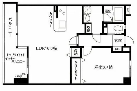 エルディス【3階】の間取り
