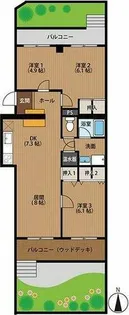 松月アイリス【1階】の間取り