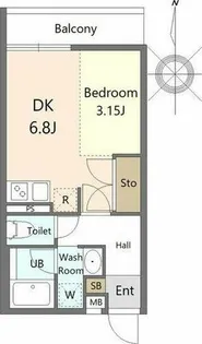1DKの間取り画像