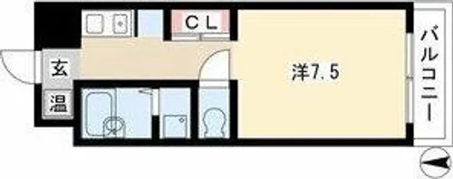 アドミール栄生【1階】の間取り