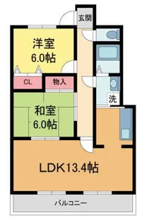 グランツ岡本【202号室】の間取り