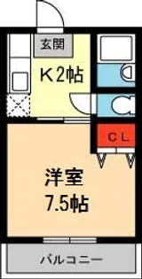 1Kの間取り画像