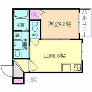 パシフィック千林【3階】の間取り