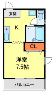 川西ヴェルドミール【201号室】の間取り