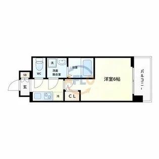 エスリード ザ・グレア大阪【6階】の間取り