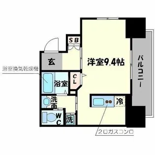 プレサンス心斎橋ラヴィ【3階】の間取り
