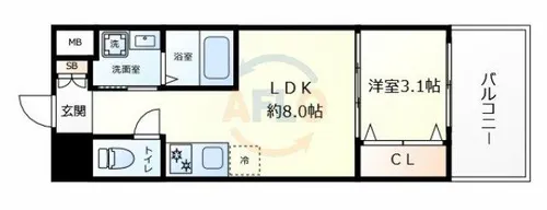 セオリー大阪ハーバーDOOR【2階】の間取り