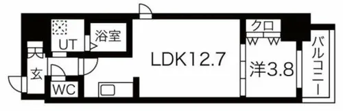 ラクラス堺筋本町【14階】の間取り