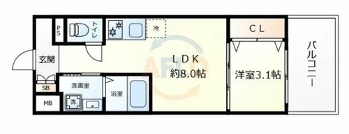 セオリー大阪ハーバーDOOR【2階】の間取り