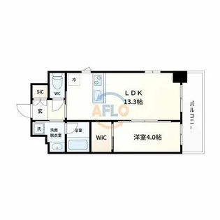 1LDKの間取り画像