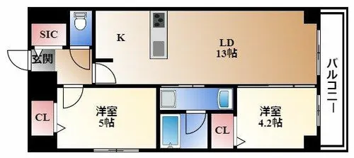 プレサンス丸の内フォート【5階】の間取り